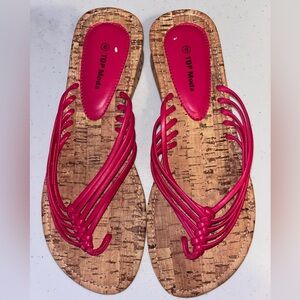 TOP Moda Pink Sandals with Multi-Strap Design
